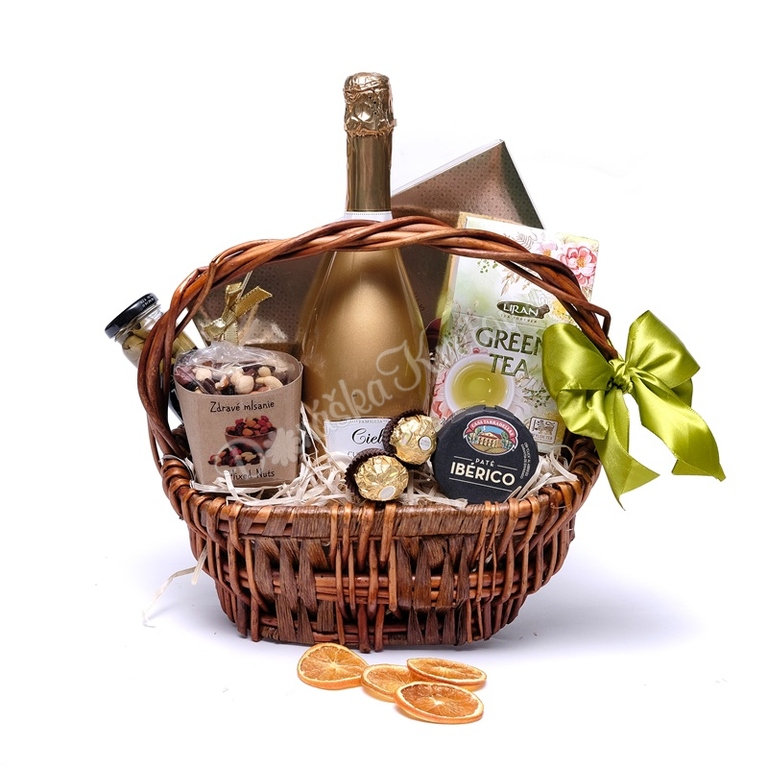 Donáška Kvetov - Darčekový kôš Zlatá spŕška